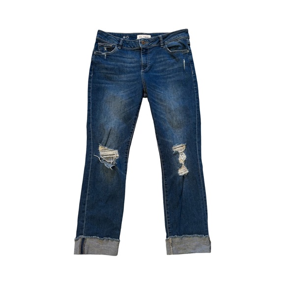 DL1961 Stevie Mid Rise Silm Boyfriend Cuffed Jeans in Rebel, Sz 27 - Picture 5 of 14